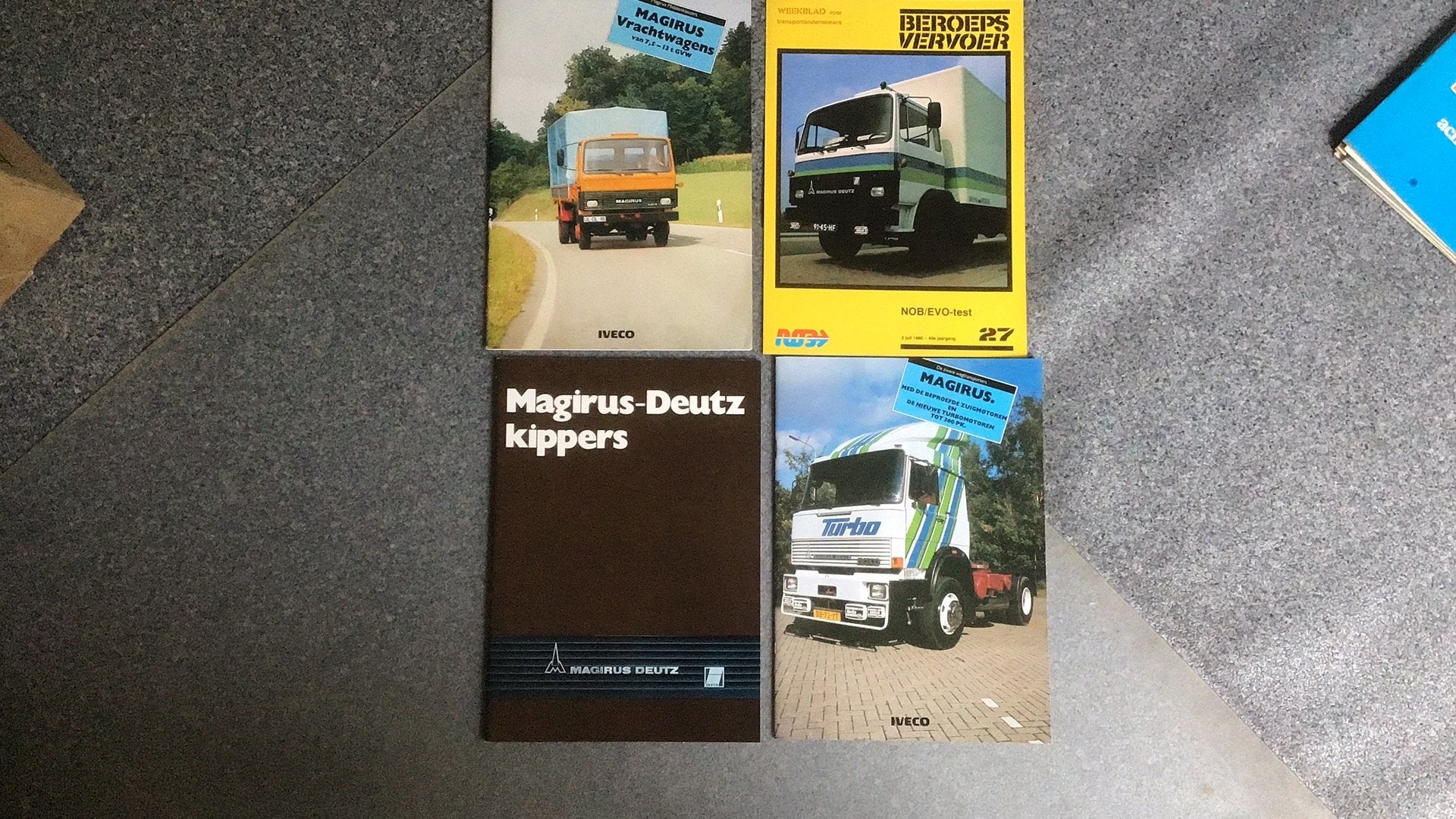 MAGIRUS DEUTZ IVECO FOLDERS VA 1970 3x VRACHTW+ KIPPERS, Diverse auteurs, Ophalen of Verzenden, Zo goed als nieuw, Overige merken