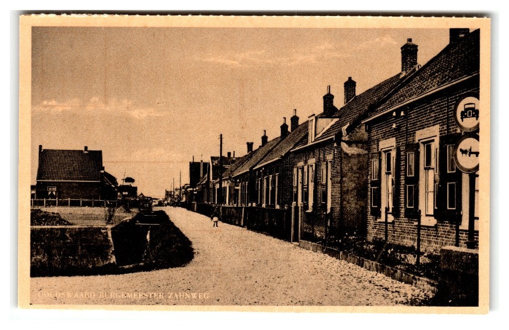 Goudswaard, Burgemeester Zahnweg, Ophalen of Verzenden, 1940 tot 1960, Ongelopen, Zuid-Holland