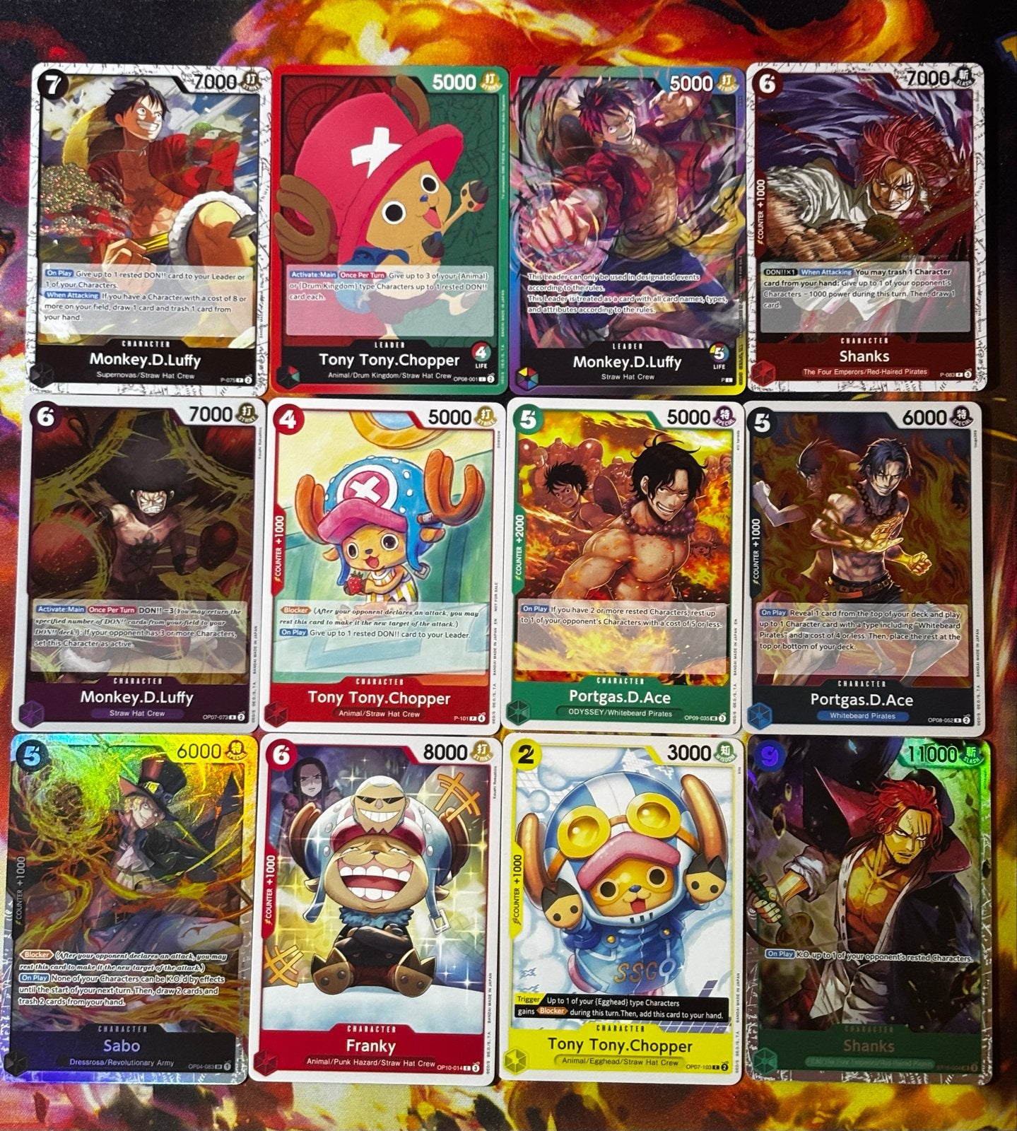 One Piece Kaarten Collectie - Luffy, Chopper, Ace, Shanks, Verzenden, Zo goed als nieuw, Meerdere kaarten