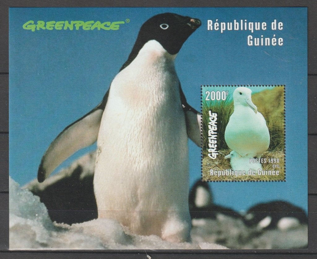 PINGUINS-PINGOUINS = Mooi GREENPEACE bl. v GUINEE =1-17, Verzenden, Postfris, Dier of Natuur