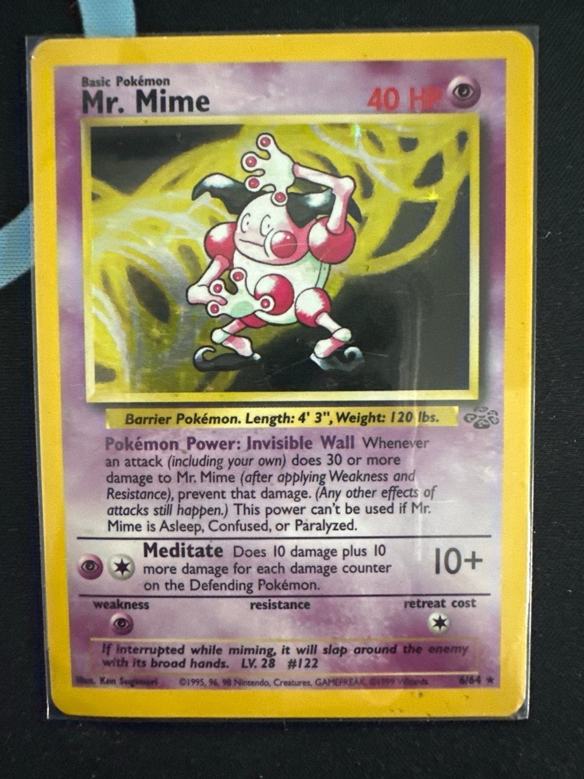 Pokémon Mr. Mime (Fossil Set) - Vintage Kaart, Ophalen of Verzenden, Gebruikt, Losse kaart