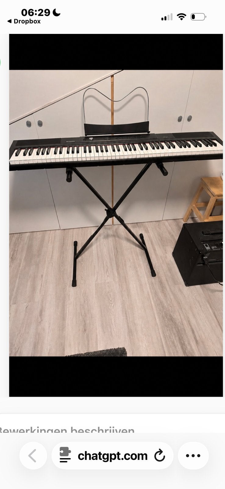 Thomann SP-320 met standaard en voetpedaal., Gebruikt, Zwart, Ophalen of Verzenden, Digitaal