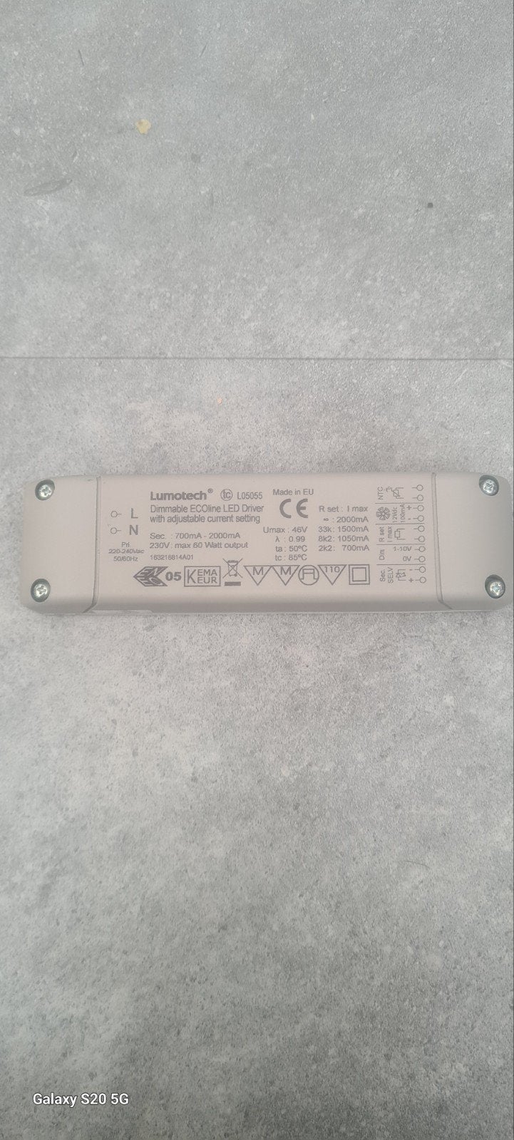 Lumotech Dimbare ECOline LED Driver - Max 60 Watt, Led-lamp, 60 watt of meer, Dimbaar, Nieuw