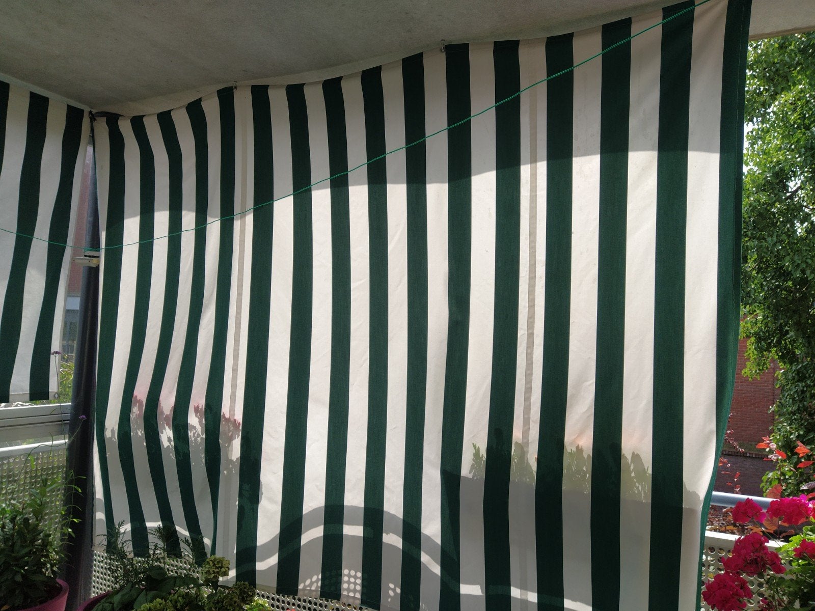 DOEK van een zonnescherm 2.65 M x 2 m groen/ witte streep,, Ophalen, Gebruikt, Overige typen