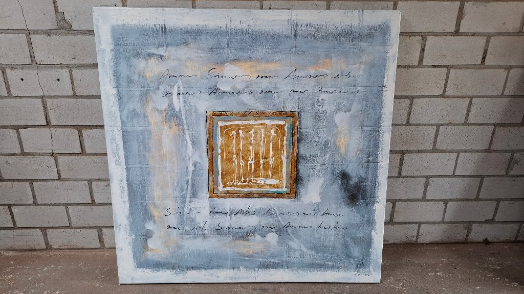 Kunst ad muur is niet duur! Abstract schilderij met text, Abstract, Acrylverf, Handgeschilderd, Ophalen of Verzenden