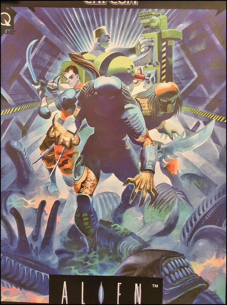 ALIEN vs PREDATOR Retro capcom CPS Arcade Poster, Verzenden, Nieuw, A1 t/m A3, Film en Tv