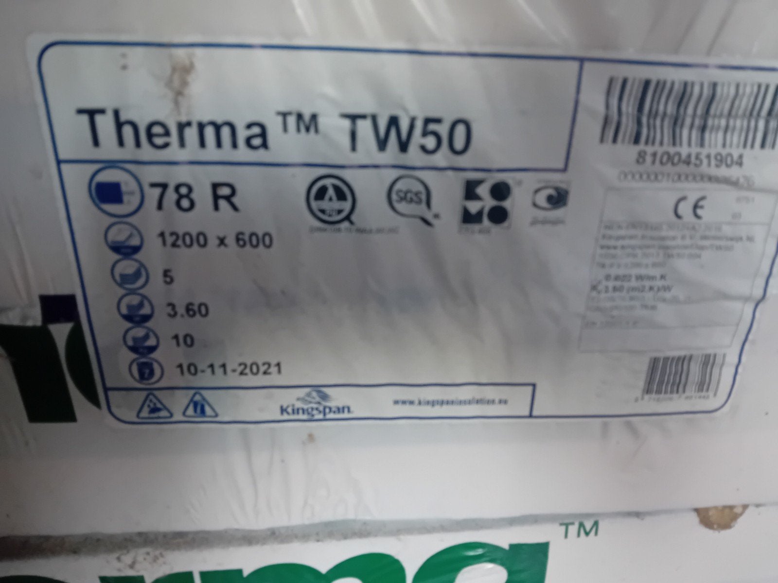 5 pakken Kingspan Therma TW50 isolatieplaten, Ophalen, Dakisolatie, 4 tot 8 cm, Nieuw