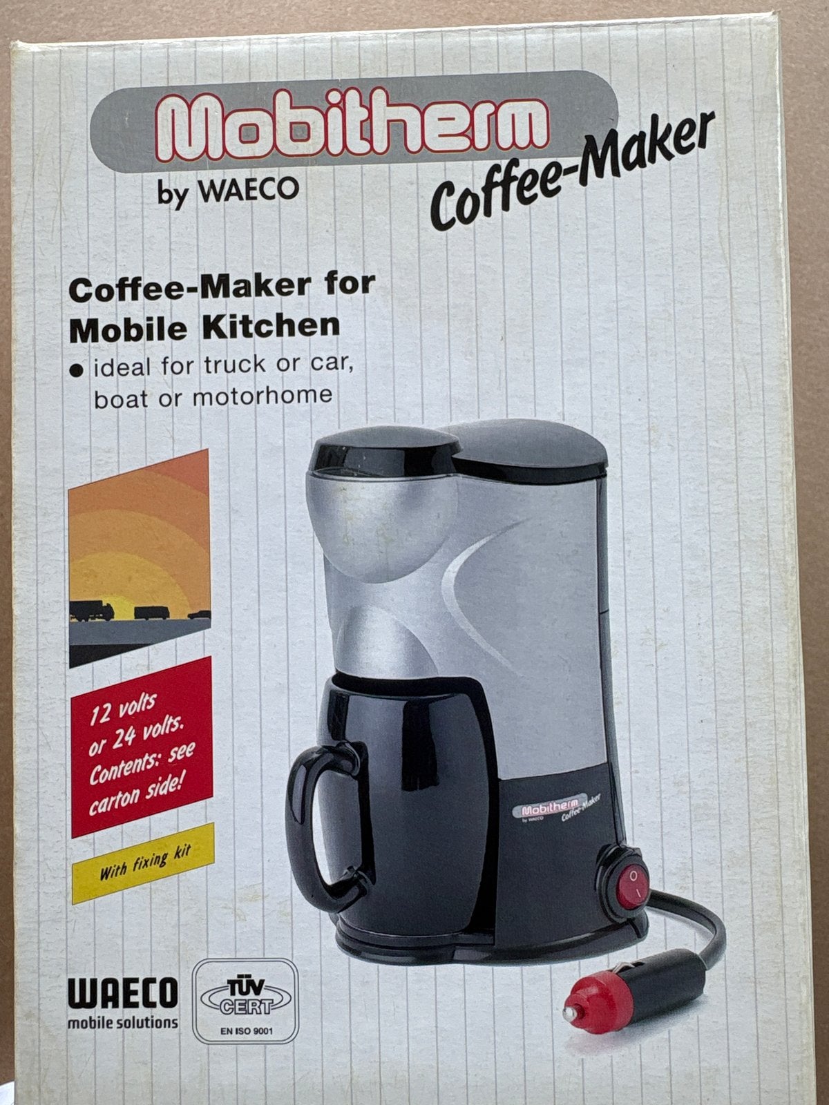 Mobitherm Koffiezetapparaat 12/24V voor auto/camper, Gemalen koffie, Ophalen of Verzenden, 1 kopje, Koffiemachine