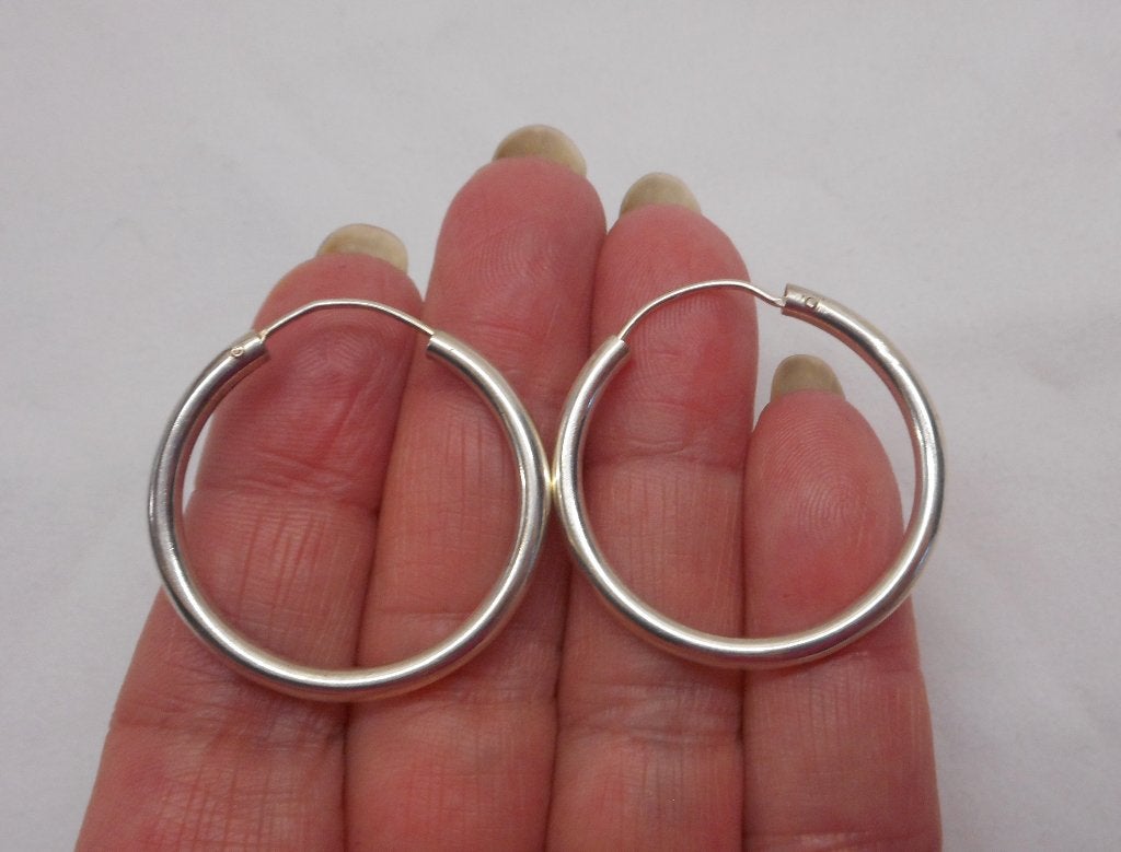 Zilveren vintage oorringen nr.127, Sieraden, Tassen en Uiterlijk, Oorbellen, Zo goed als nieuw, Hangers, Zilver, Zilver, Verzenden
