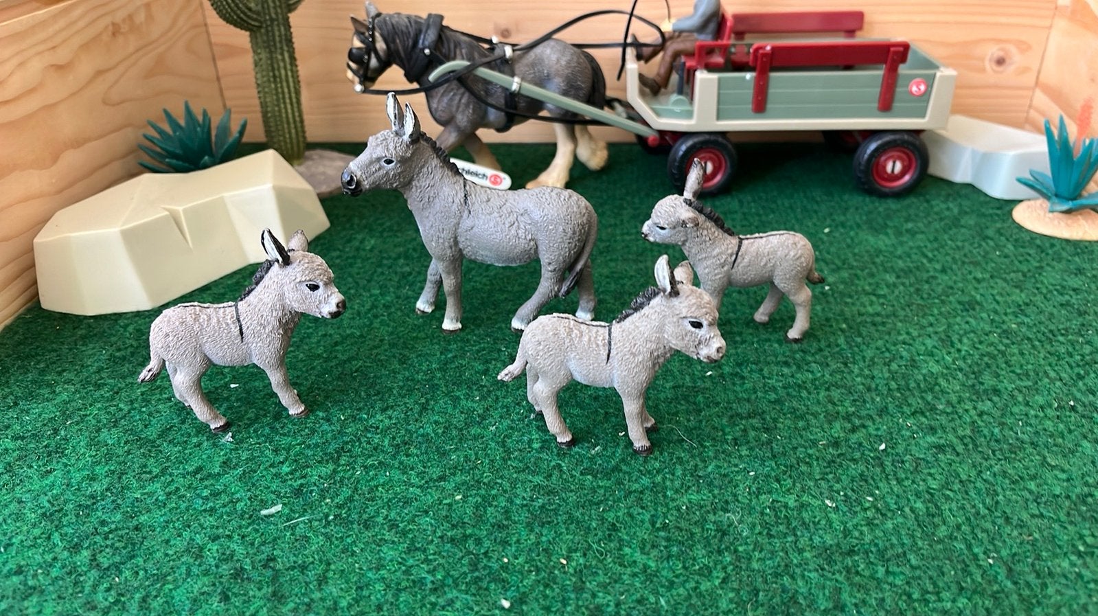 Schleich ezels, Ophalen of Verzenden, Zo goed als nieuw, Paard, Beeldje of Figuurtje