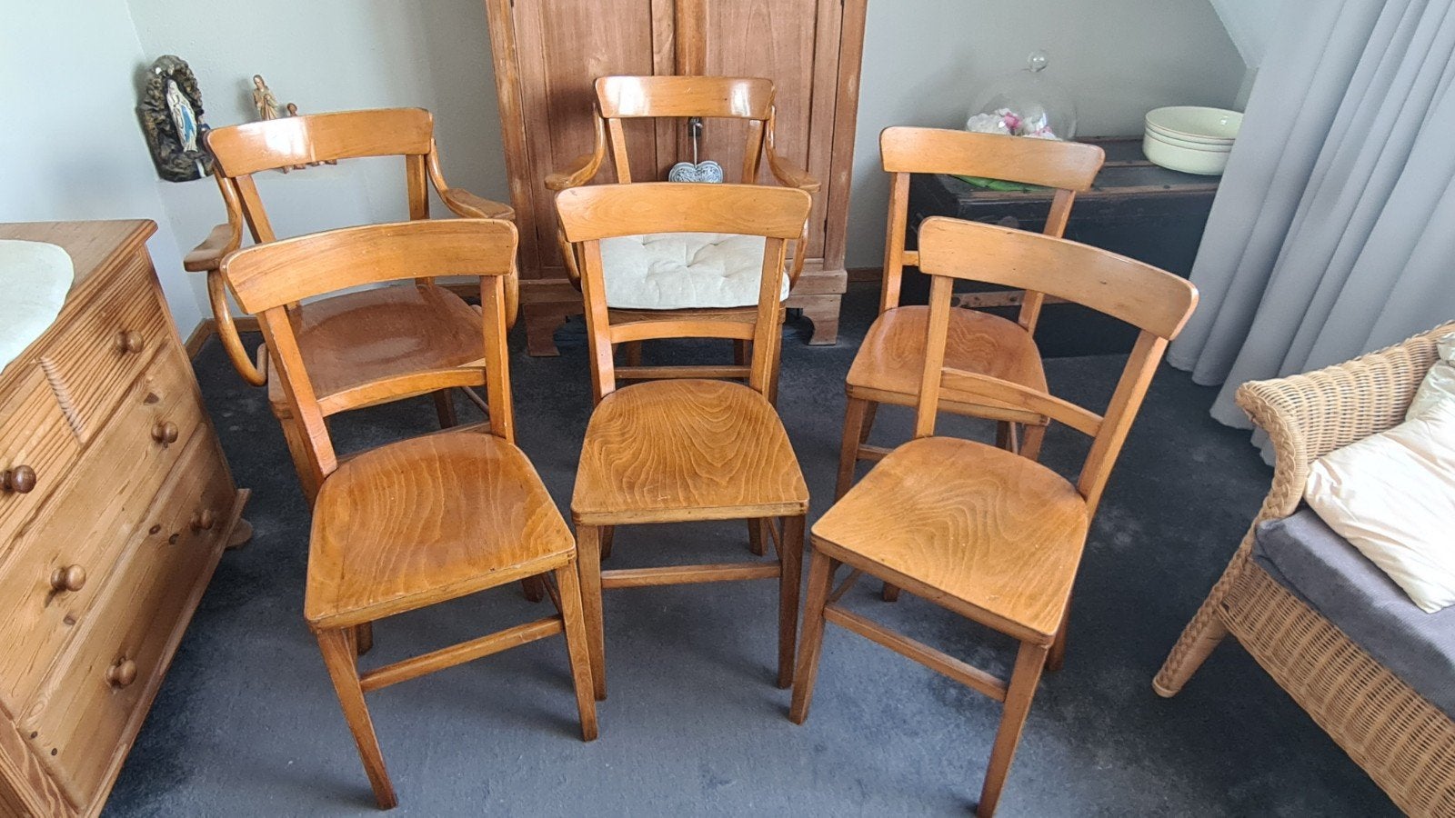 6 originele Thonet stoelen, Ophalen