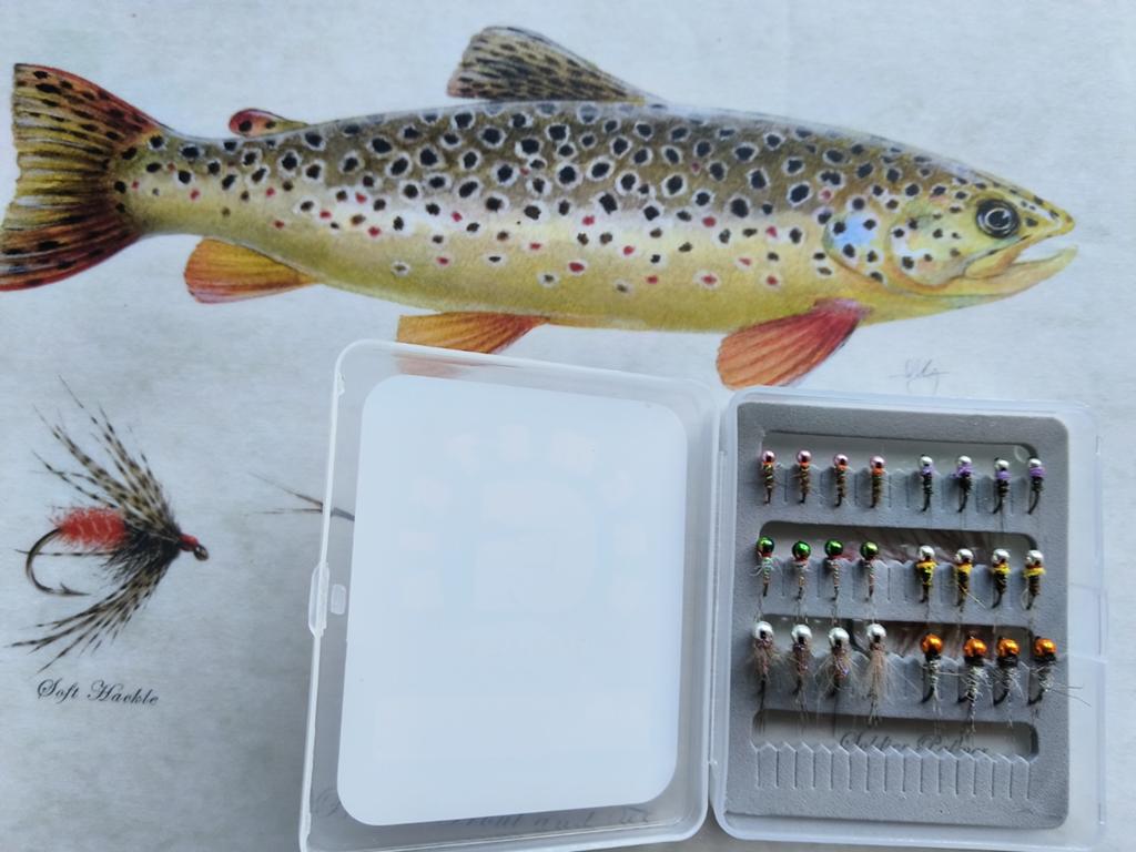 Nymphen set #14/16/18 voor forel en vlagzalm (zelfgebonden), Ophalen of Verzenden