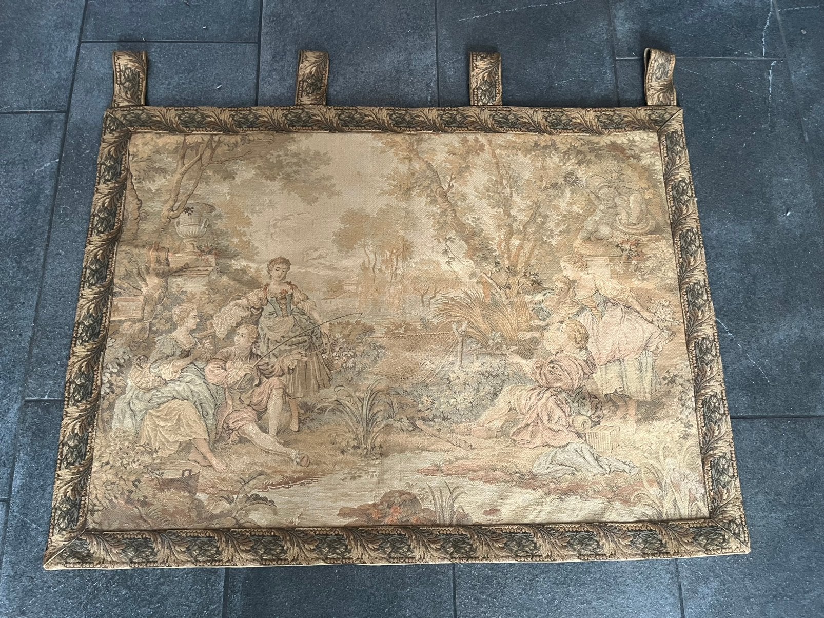 Vintage gobelin/wandtapijt - machinaal geweven, Ophalen of Verzenden, Gebruikt, Rechthoekig