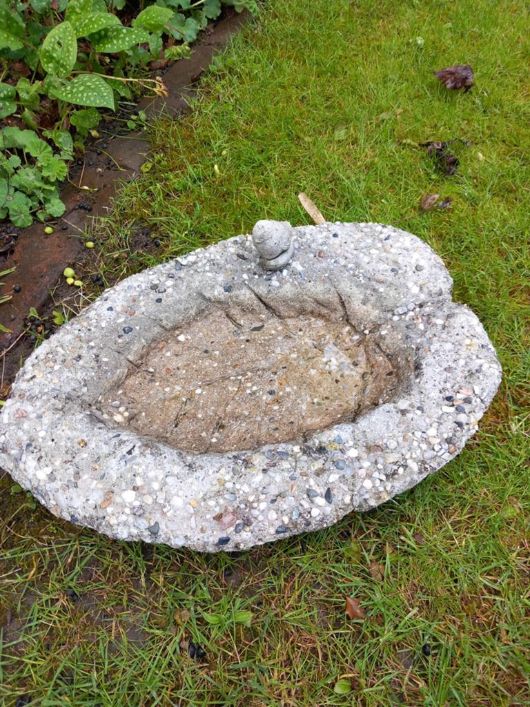 Betonnen Vogel Drinkbak - Tuindecoratie, Tuin en Terras, Ophalen, Gebruikt
