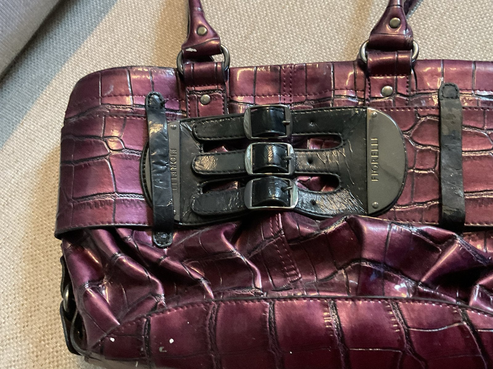 Fiorelli Handtas Paars Krokodillenprint 15 euro, Ophalen of Verzenden, Gebruikt, Paars, Handtas