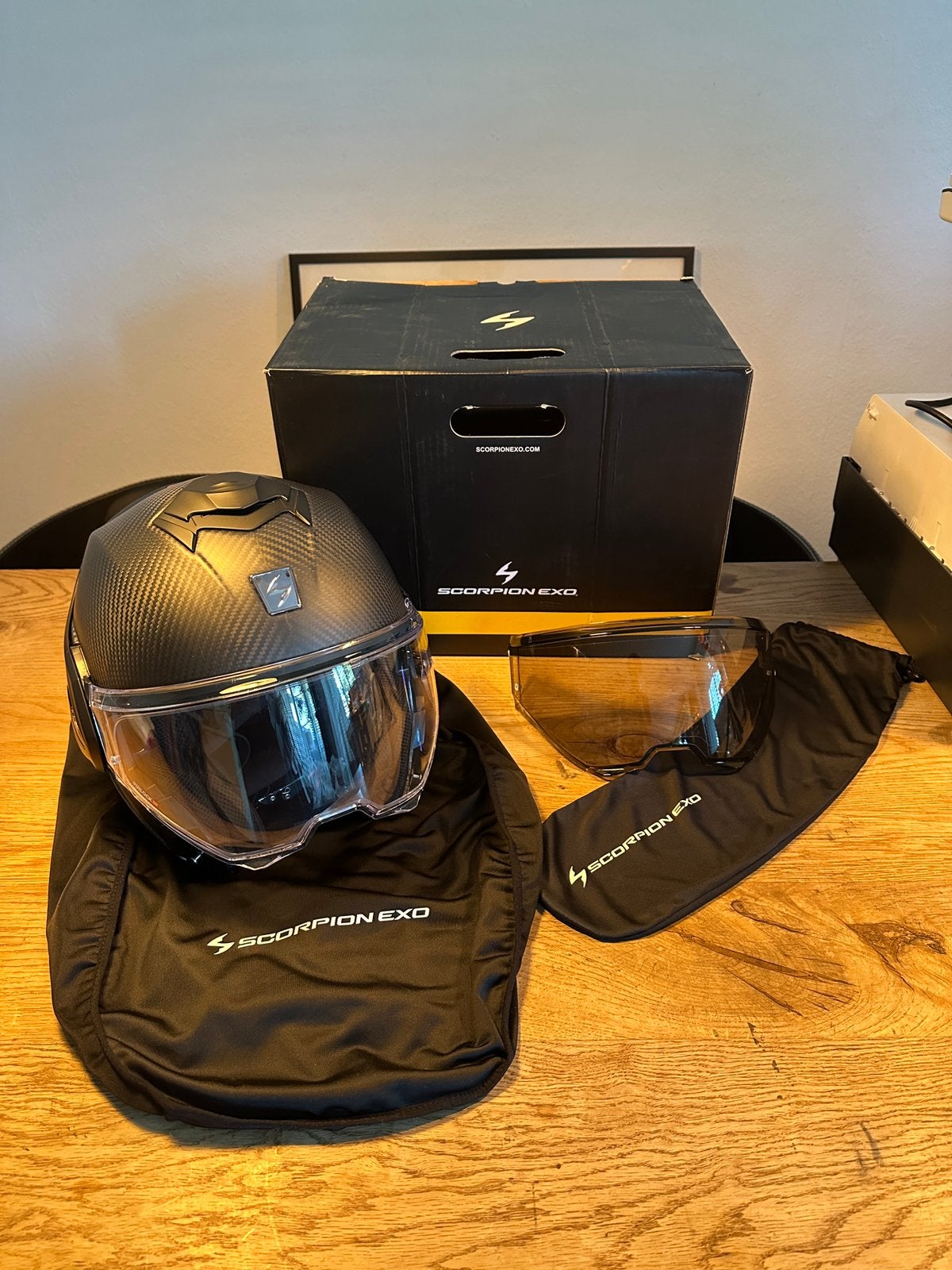 Scorpion EXO-Tech Carbon helm Maat S Extra Vizier & Pinlock, Overige merken, Systeemhelm, Ophalen of Verzenden, Nieuw zonder kaartje
