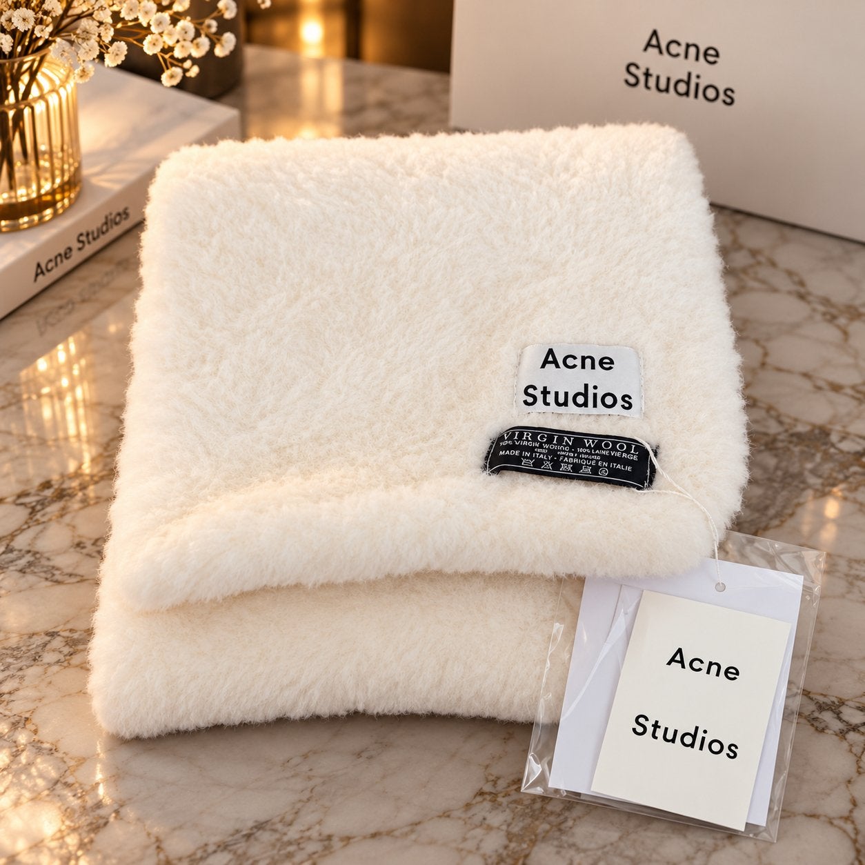 Acne Studios Wollen Sjaal - Crème, Ophalen of Verzenden, Nieuw, Sjaal