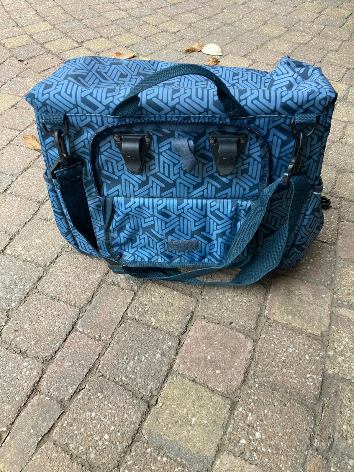 New Looxs fietstas- Blauw geometrisch, Ophalen, Gebruikt
