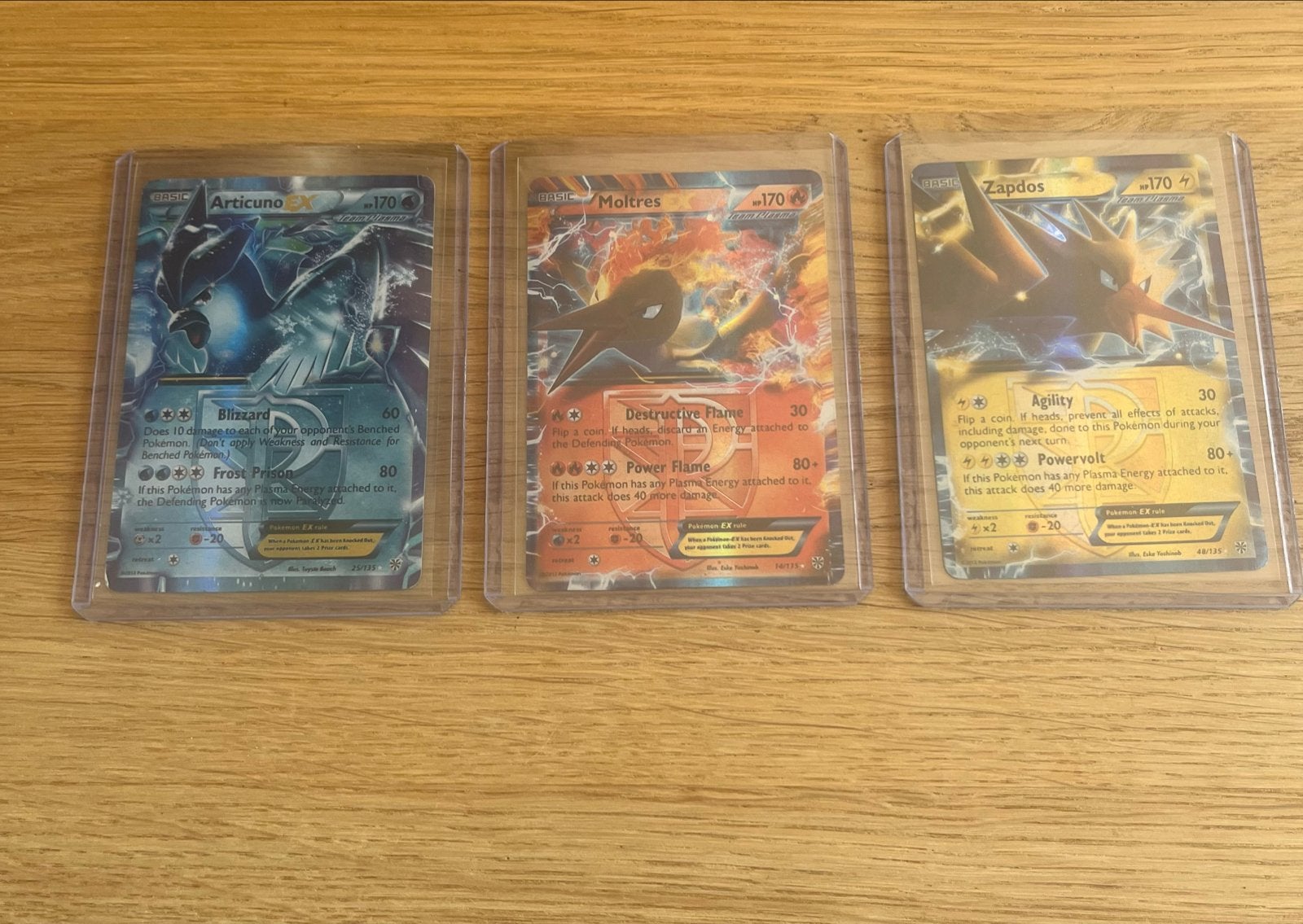 Pokémon EX Full Art Kaarten: Articuno, Moltres, Zapdos, Hobby en Vrije tijd, Verzamelkaartspellen | Pokémon, Ophalen, Zo goed als nieuw