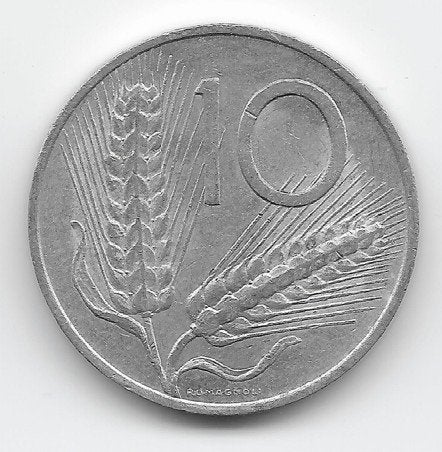 Italië 10 lire 1968 KM# 93, Verzenden, Italië, Losse munt