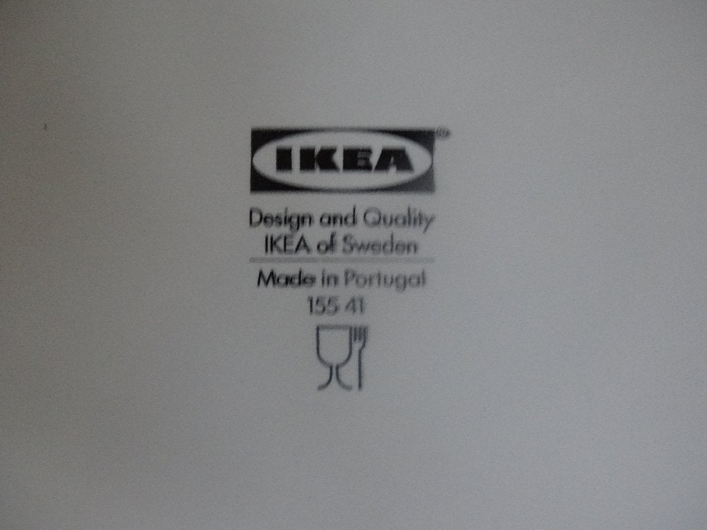 4x Dinerbord IKEA, groen met bladeren,  zo goed als nieuw, IKEA, Ophalen of Verzenden, Zo goed als nieuw, Bord(en)