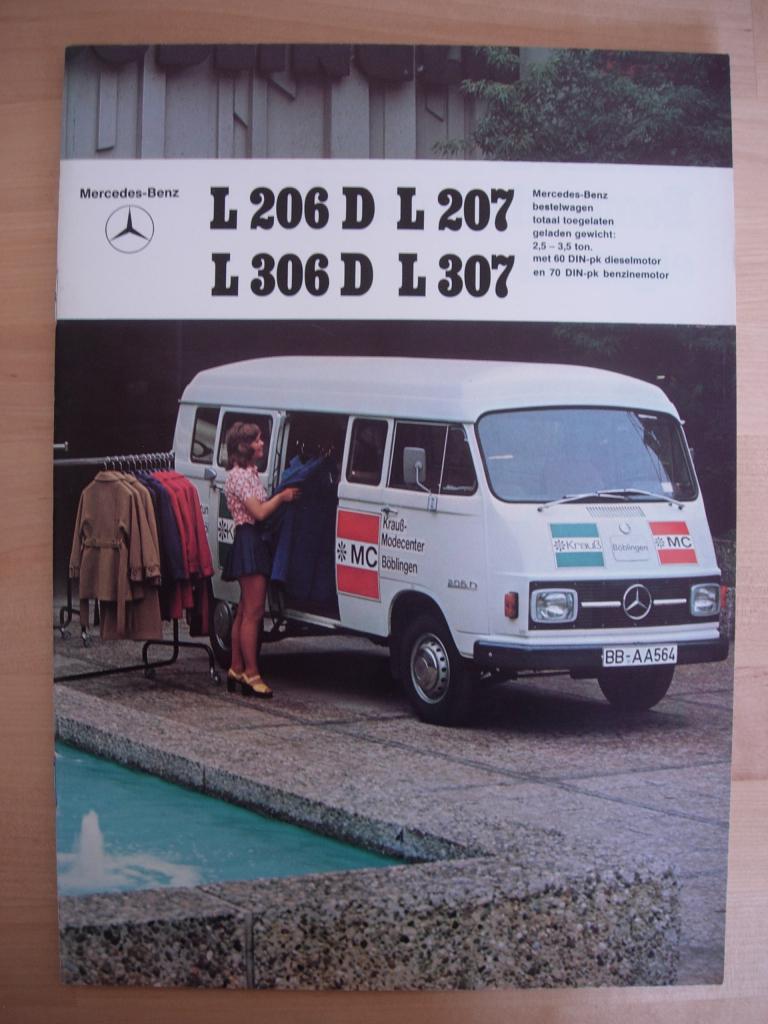 Mercedes 206D 207 306D 307 Brochure 1975 – 207 307 D Hanomag, Boeken, Auto's | Folders en Tijdschriften, Zo goed als nieuw, Mercedes-Benz