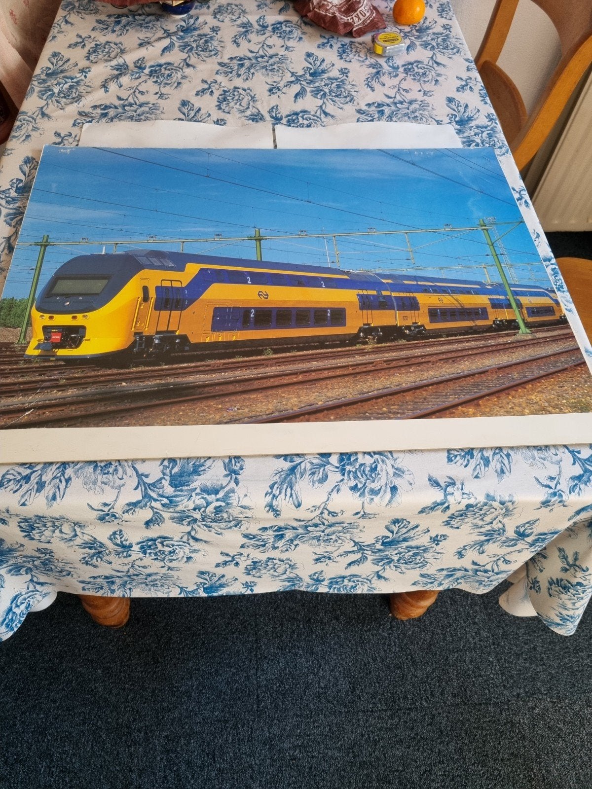 NS Dubbeldekker Trein Plaat- Nieuwstaat, Verzamelen, Ophalen of Verzenden, Nieuw, Trein, Kaart of Prent