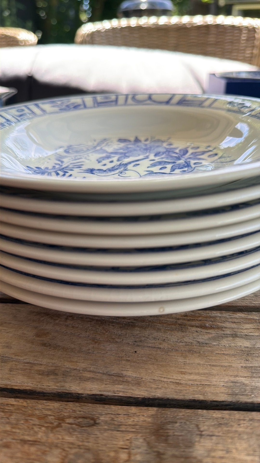 Gien OISEAU BLEU diepe borden, Huis en Inrichting, Keuken | Servies, Ophalen of Verzenden, Zo goed als nieuw, Bord(en), Overige stijlen