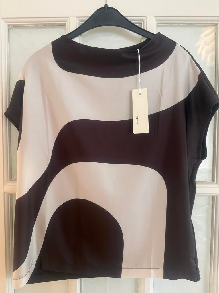 NIEUWE SOMEDAY top -bruin/wit - maat 36, Kleding | Dames, Bruin, Nieuw, Ophalen of Verzenden, Korte mouw