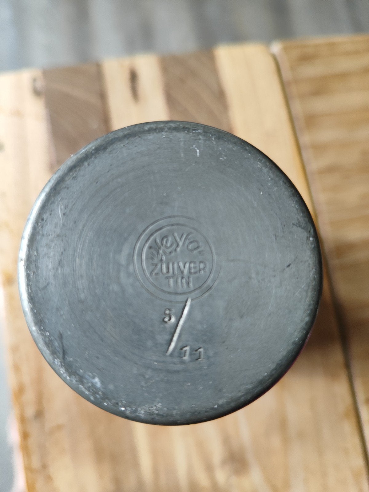 Vintage Zuiver Tin Beker - nr 5/11, Antiek en Kunst, Ophalen of Verzenden