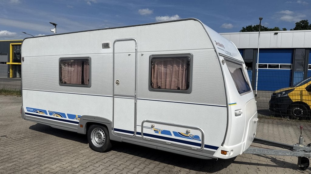 Dethleffs Camper 490 TK bouwjaar 1999 met voortent, Schokbreker, Bedrijf, Treinzit, Overige typen