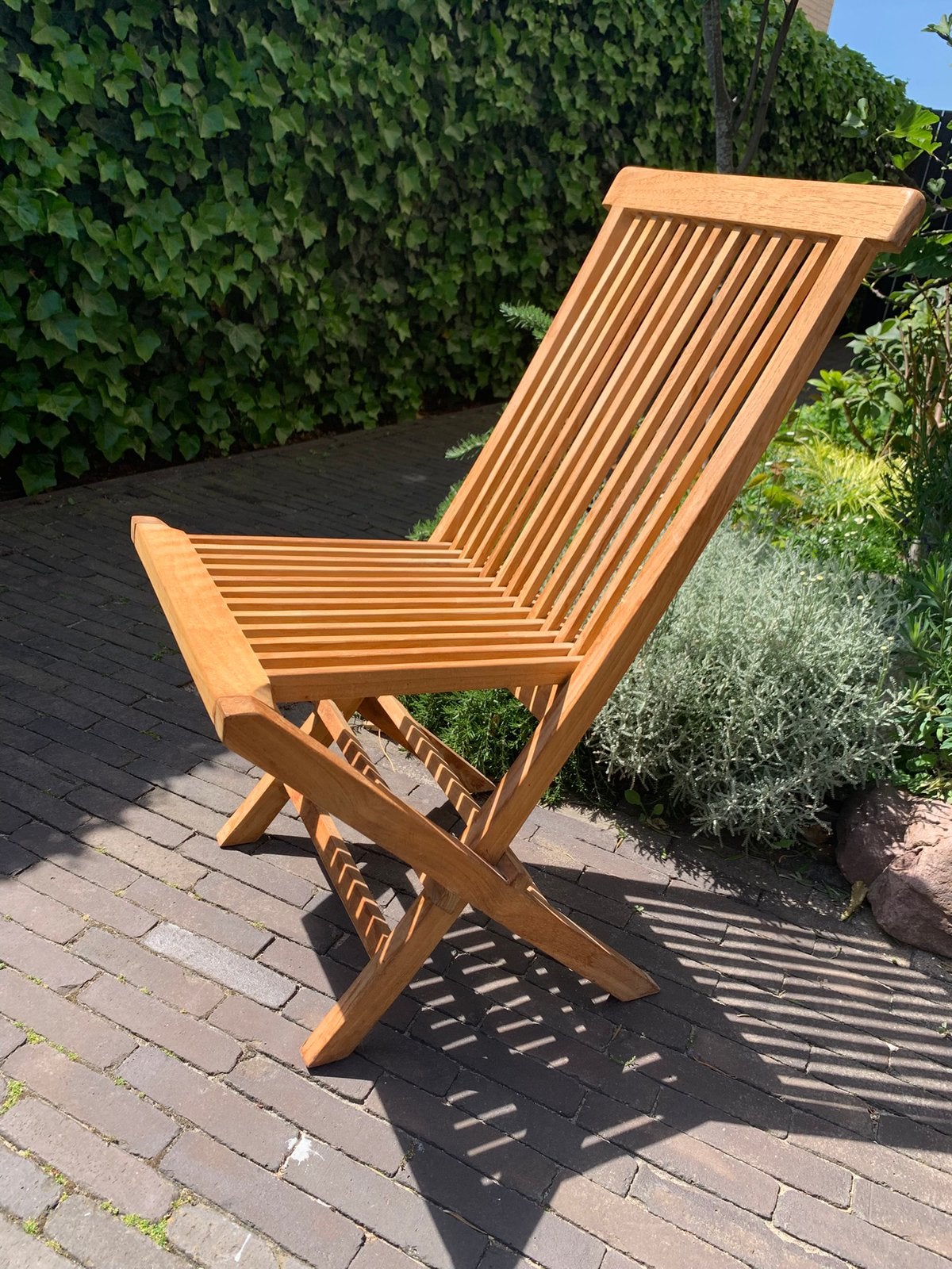 Teakhouten klapstoel, Huis en Inrichting, Stoelen, Ophalen, Nieuw, Bruin, Eén