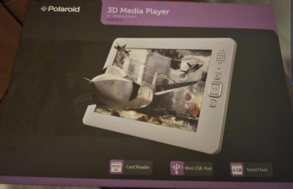 POLAROID 8INCH 3D MEDIA PLAYER 3D FILMS KIJKEN *NIEUW*, Usb-aansluiting, 8 inch, Nieuw, Ophalen of Verzenden