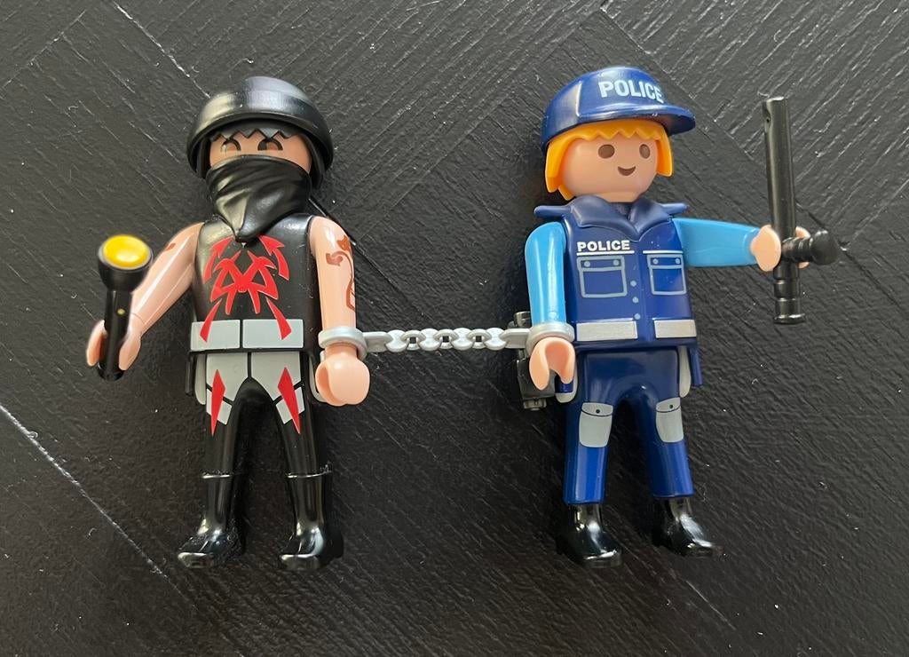 Playmobil 5878 DuoPack Politieagent en gangster compleet, Ophalen of Verzenden, Zo goed als nieuw, Complete set