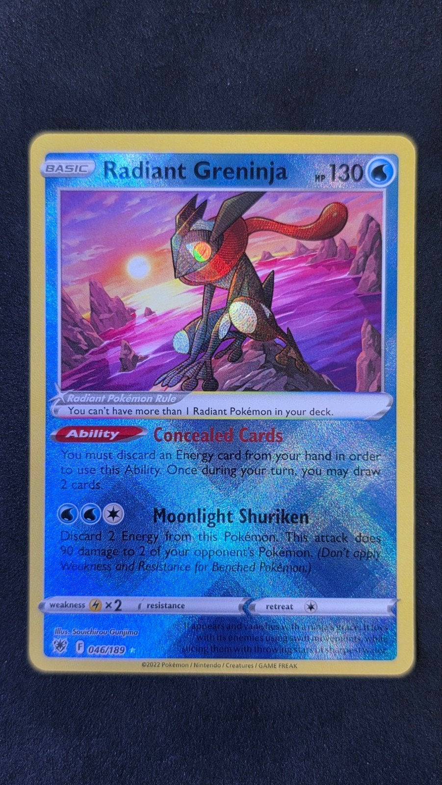 Nieuwe Holo Radiant Greninja Pokémon Kaart, Ophalen of Verzenden, Nieuw, Losse kaart, Foil