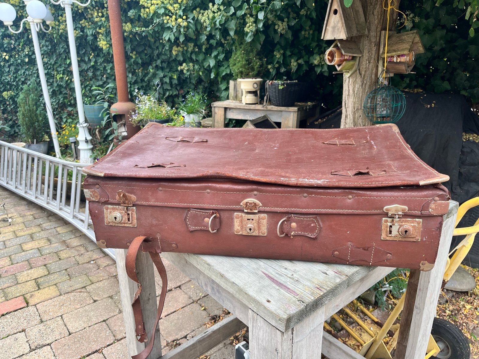 Vintage Leren Koffer - Bruin, Antiek en Kunst, Ophalen
