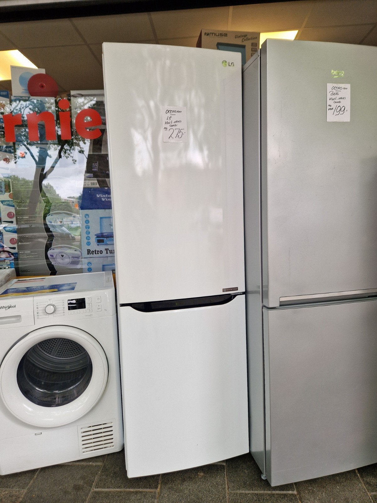 Zeer mooie LG koelkast wit groot model, Ophalen, 200 liter of meer, 60 cm of meer, Met aparte vriezer