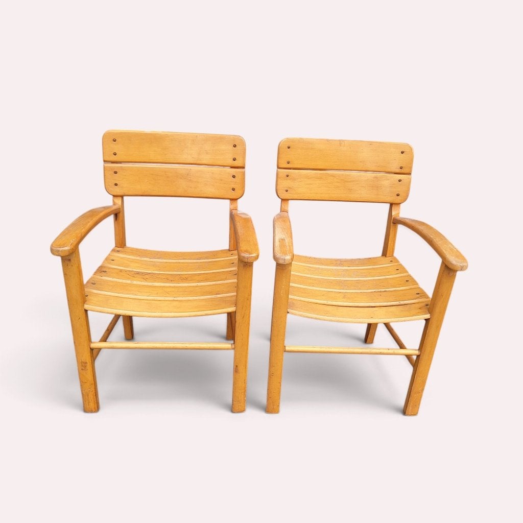 Vintage Herlag houten stoelen voor kinderen - set van 2, Ophalen, Gebruikt, Niet van toepassing, Niet van toepassing