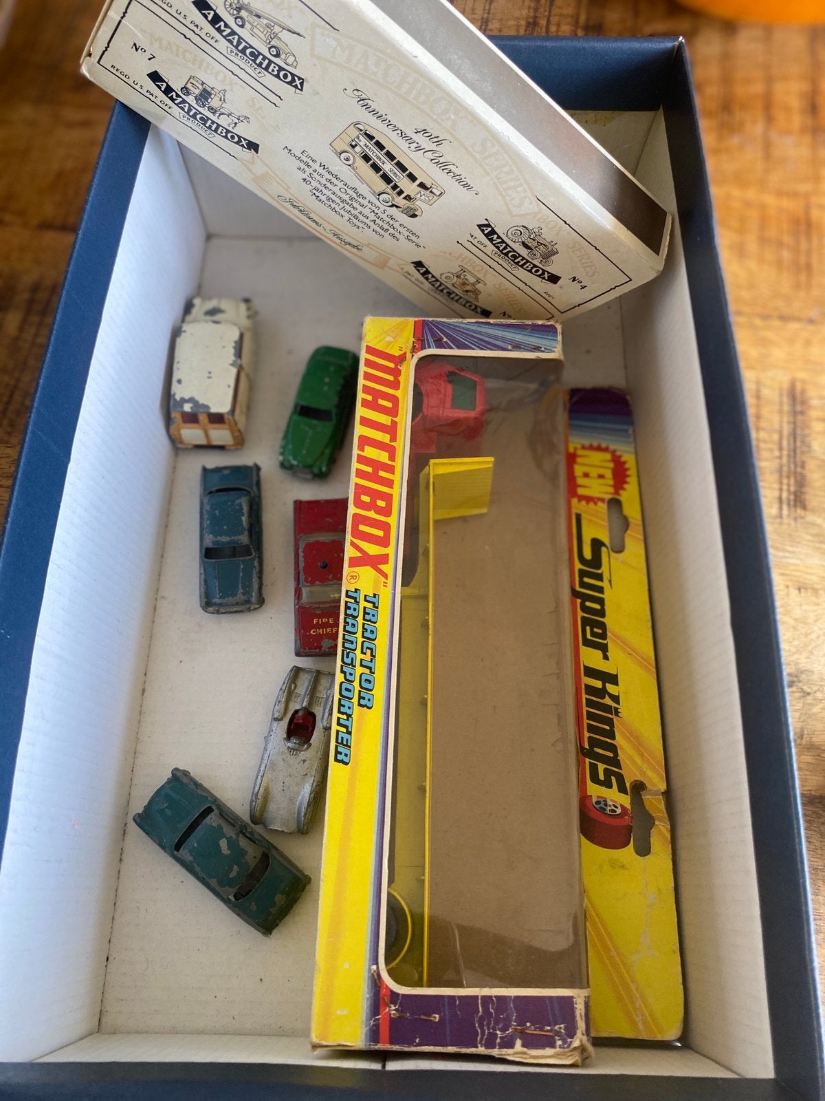 Doos met oude auto’s matchbox dinky lesney, Ophalen of Verzenden
