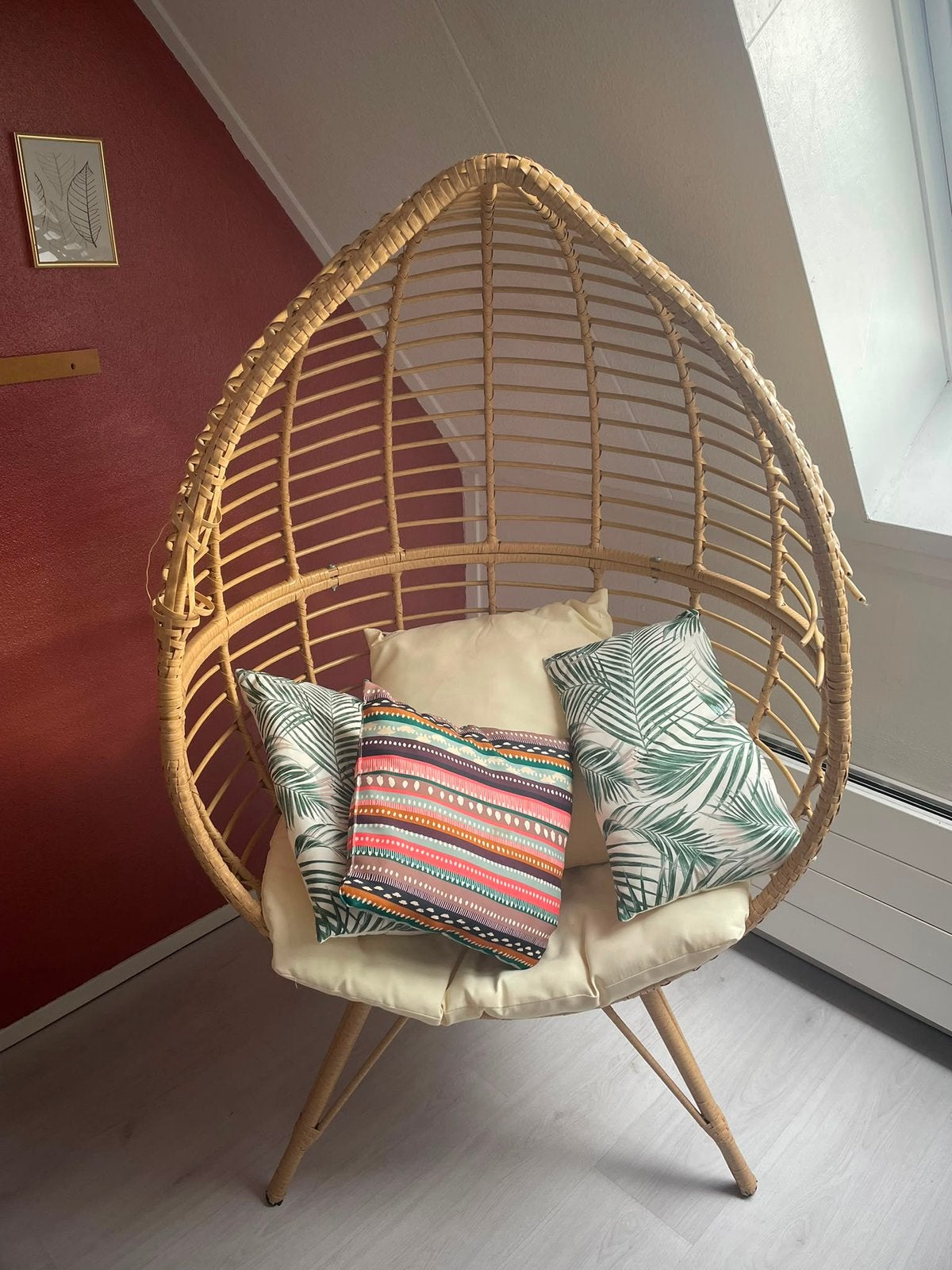 Egg chair naturel - 155x90x64 cm, Ophalen, Gebruikt, Overige kleuren, Riet of Rotan