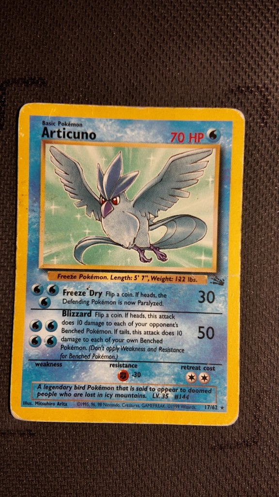 Articuno 17 Fossil | Pokemon kaart, Ophalen, Zo goed als nieuw, Losse kaart