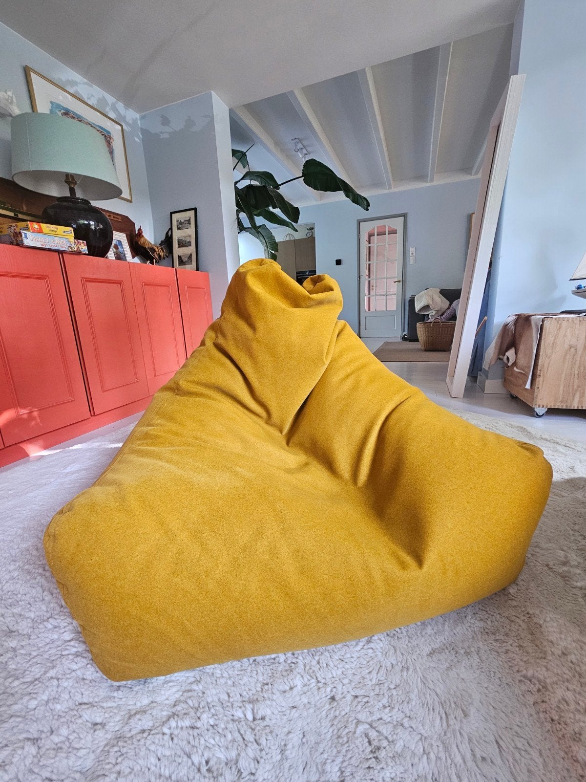 Gele zitzak van Extreme Lounging, zo goed als nieuw, Huis en Inrichting, Zitzakken, Ophalen of Verzenden, Zo goed als nieuw, Geel