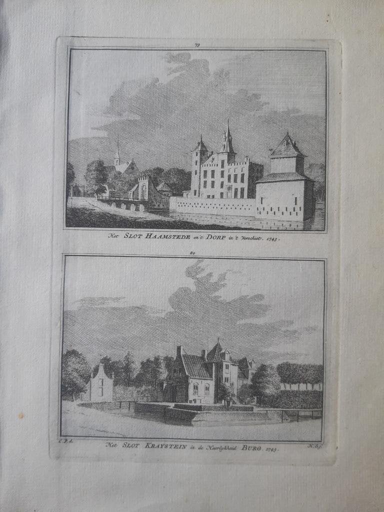 79-80*/ Slot Haamstede / Haemstede en Kraystein te Burg, Antiek en Kunst, Ophalen of Verzenden