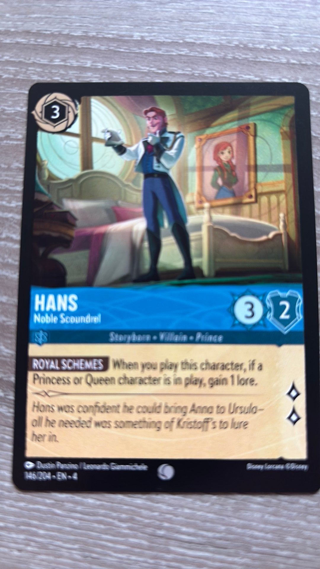 Disney Lorcana Hans noble scoundrel 146-204 4URS nonfoil, Ophalen of Verzenden, Zo goed als nieuw