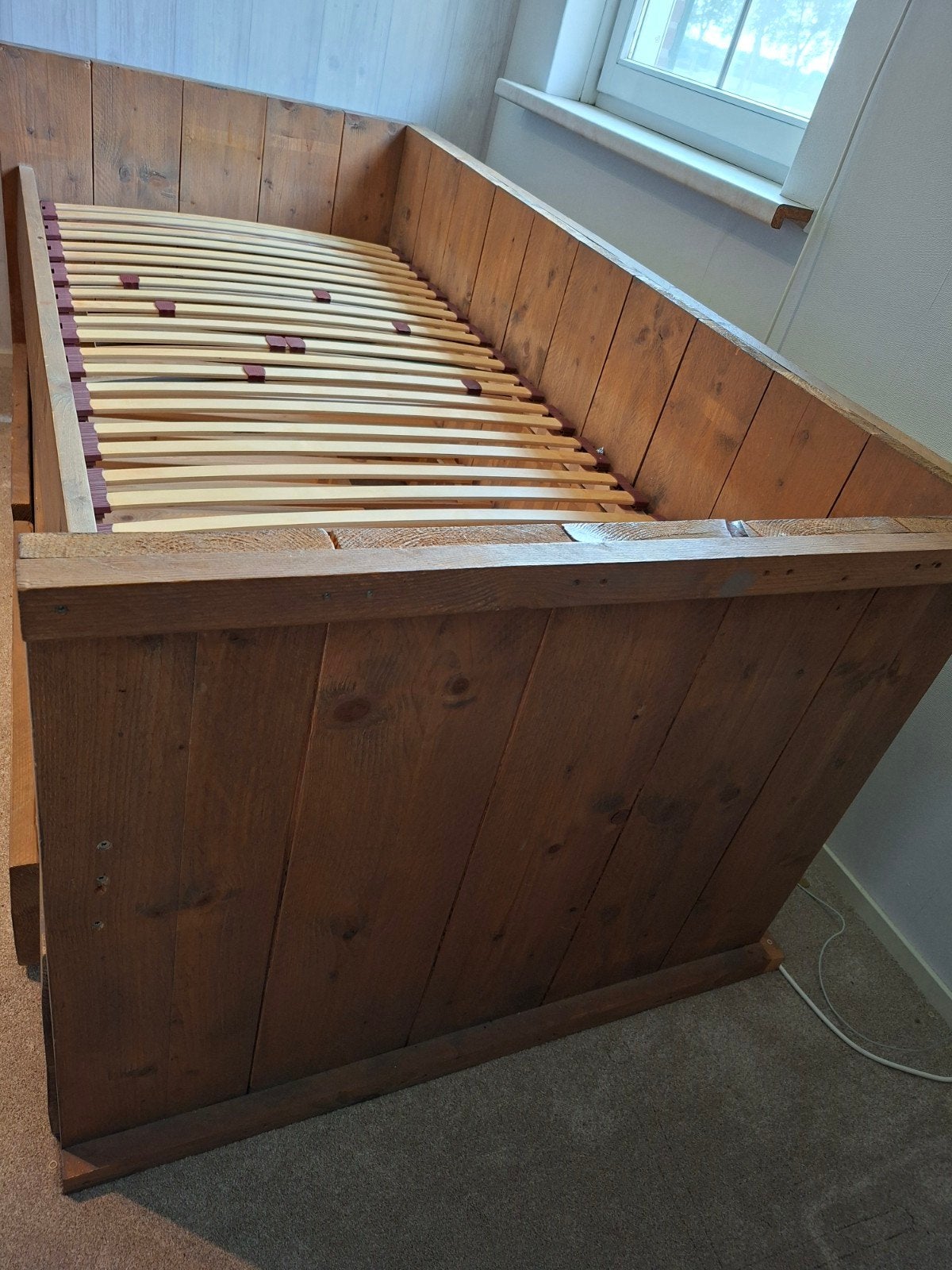 Eenpersoonsbed 90x200 met onderschuifbed en 2 lades, Ophalen, Gebruikt, 90 cm, Eenpersoons