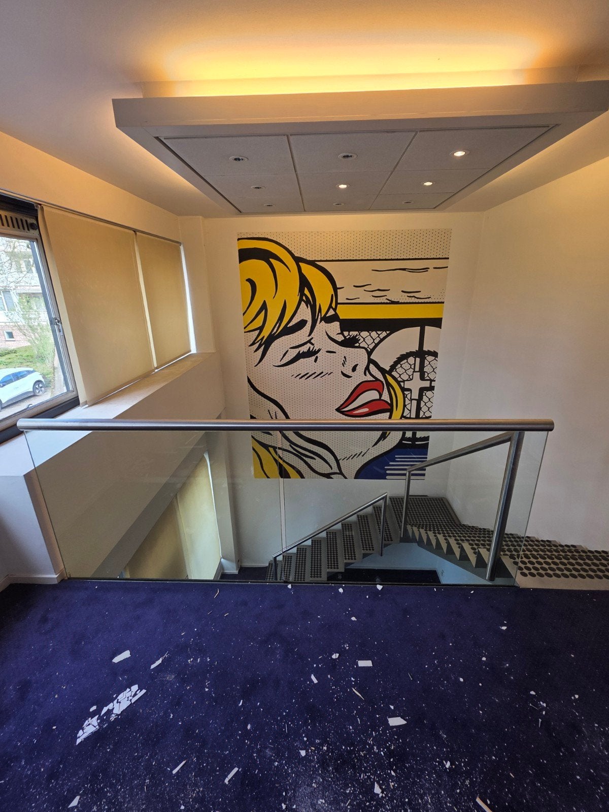 Stalen trap met glazen balustrade, Ophalen, Zo goed als nieuw, Trap, 2 tot 4 meter