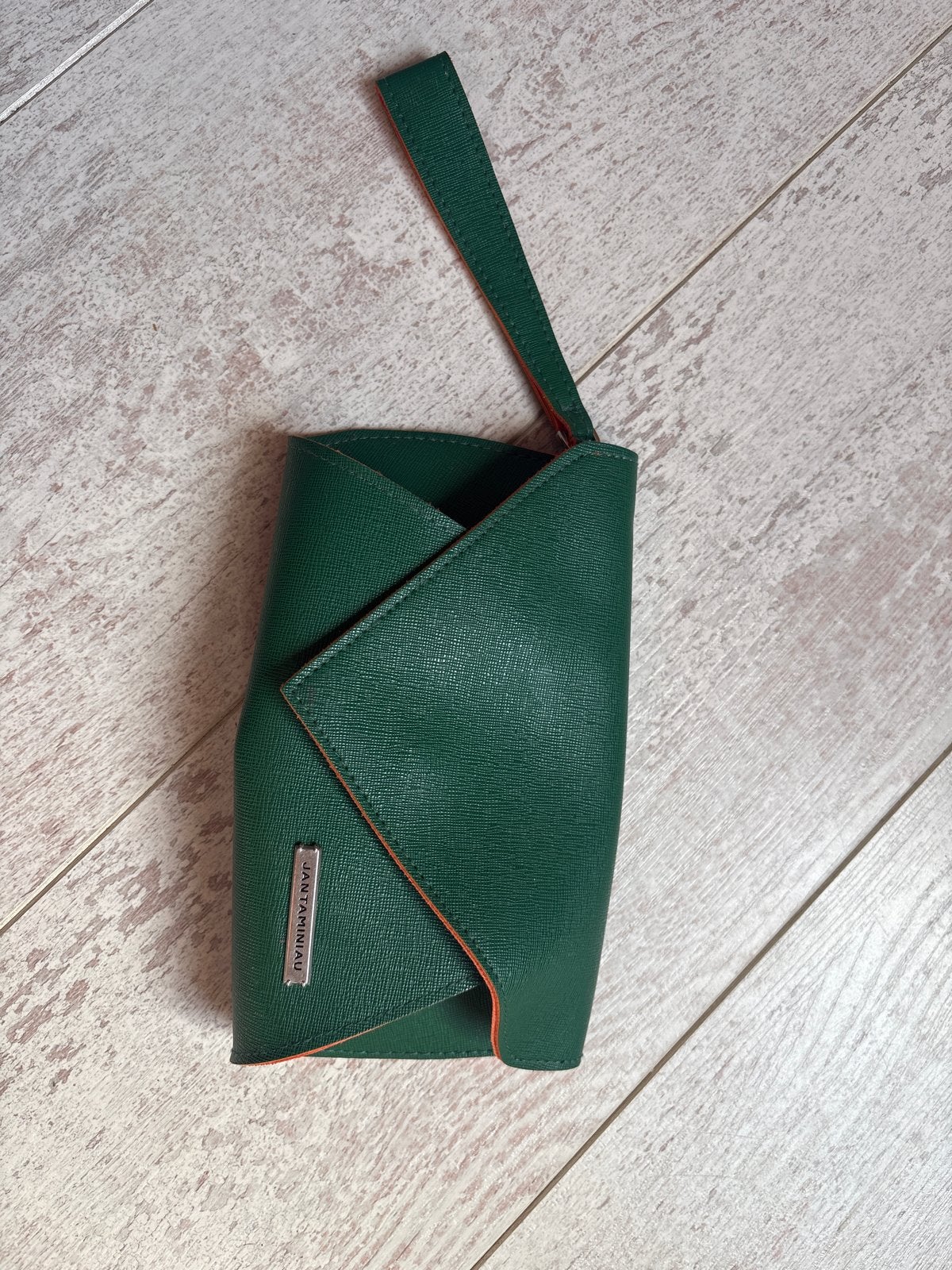 Jan Taminiau KLM Clutch - Groen/Oranje, Sieraden, Tassen en Uiterlijk, Ophalen of Verzenden, Zo goed als nieuw, Groen, Avondtasje