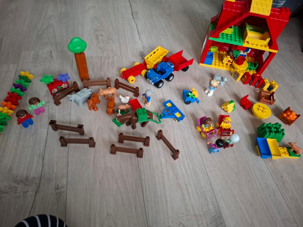 Duplo boerderij met huis en dieren zelf samengesteld, Ophalen