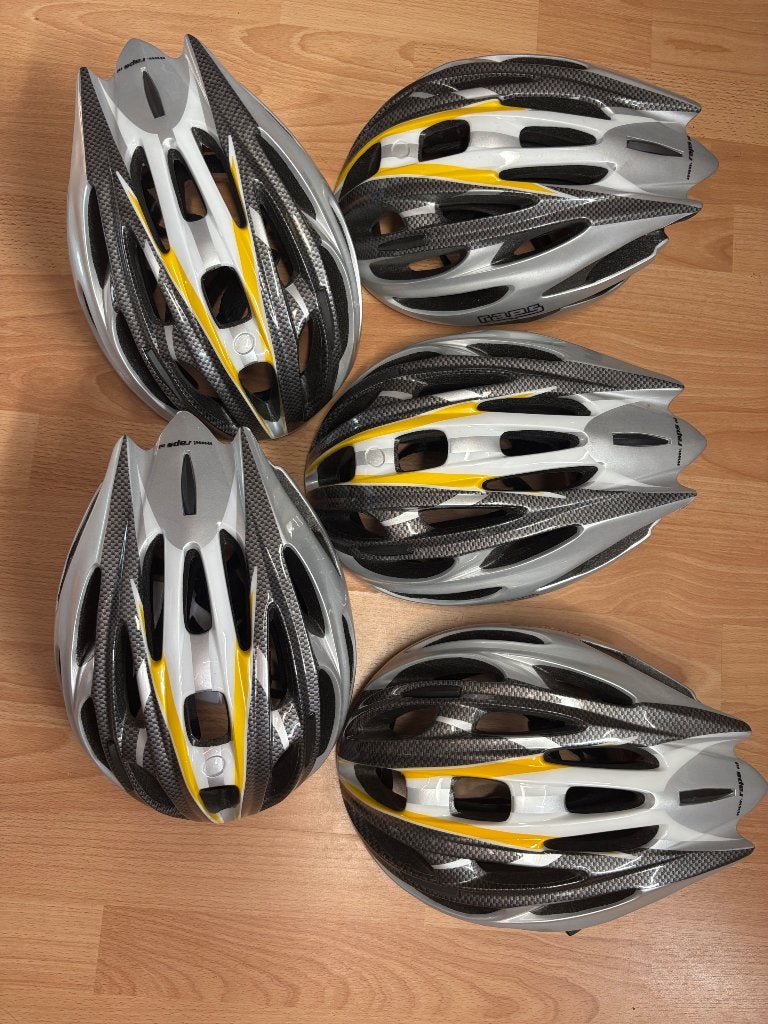 5x NIEUW RAPS fiets-/skate helm grijs/geel + 3x gratis tenue, Ophalen of Verzenden, Nieuw, Overige maten, Heer of Dame