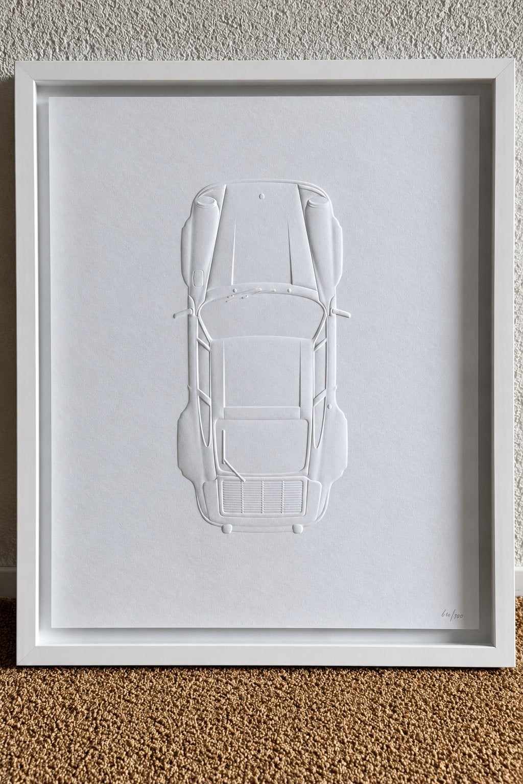 Porsche 911 Blinddruk Kunstwerk - Gelimiteerde Editie, Ophalen of Verzenden